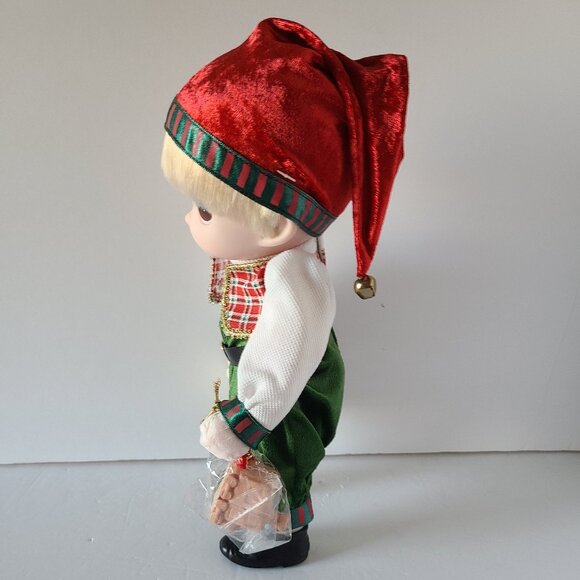 1999 PRECIOUS MOMENTS SANTA'S HELPER BOY DOLL-VINTAGE -CHRISTMAS ELF - Picture 4 of 12